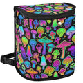 Colorful Mushrooms Rainbow Star Car Trash Can Car Garbage Bag with Lid Hanging Waterproof Leak Proof Vehicle Storage Bin