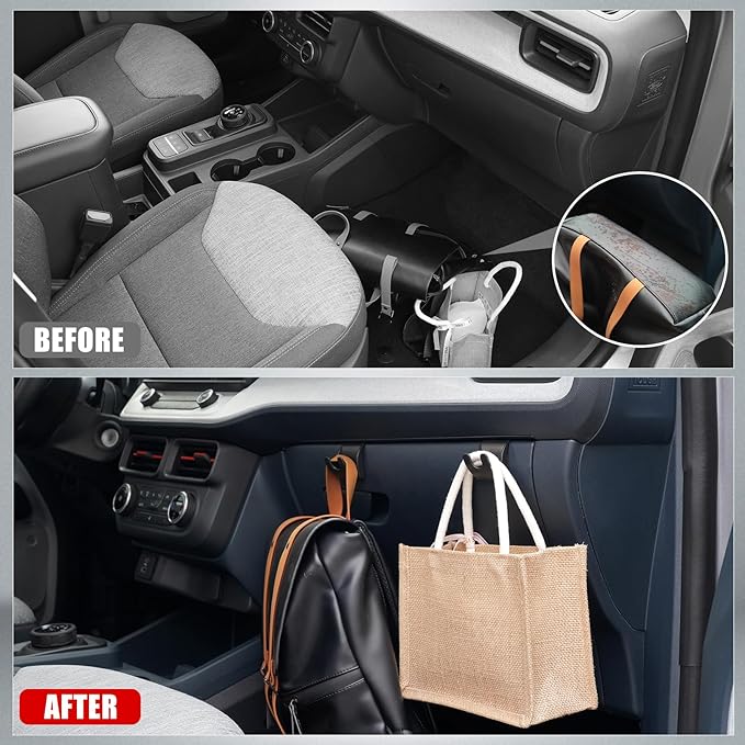 Mabett Glove Box Organizer Hooks for Ford Maverick 2022-2025 Accessories, Snap-in Organizer Storage Hook Clips for Hanging Luggage Bag Umbrella Grocery Bag (Hooks)