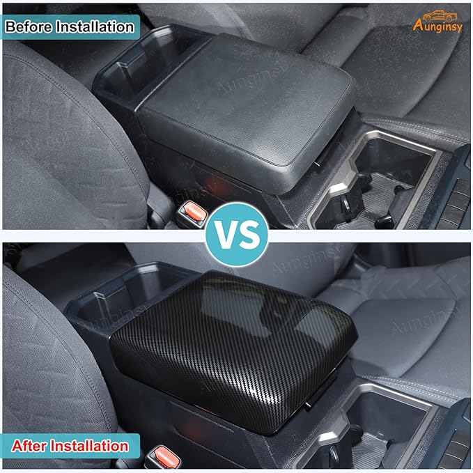 Aunginsy Center Console Armrest Protector Cover Compatible with Toyota Tacoma 2024 2025 2026, Central Armrest Seat Storage Box Cover Cushion Lid Protector Pad Waterproof Anti-Scratch ABS Accessories