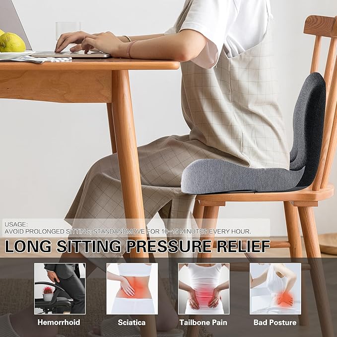 Truck seat Cushion,Memory Foam Seat Cushion lab for Office Chair & Truck Drivers & Wheelchair Ergonomic Car Seat Cushions for Driving Long, with Lumbar Support & Sciatica Relief Back Pain
