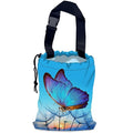 NHNXHWIA Blue Butterfly Car Garbage Bag,Dandelion Waterproof Small Car Trash Bag Hanging Back of Seat,Drawstring Hanging Car Trash Bag with Adjustable Buckle for Car Accessories