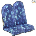 LoyaGour Car Seat Cover Protector Front Seats,for Gym Workout,Running,Swimming,Beach and Hiking,Waterproof Sweat Towel Bucket Seat Covers for Cars SUV Trucks (Conch Shells Starfish, 2Pcs)