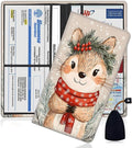 Car Document Holder with Magnetic Shut, Car Registration and Insurance Card Holder, Vehicle Glove Box Organizer Documents, Driver License, Auto Paperwork Organizer Wallet, Christmas Bear Pattern