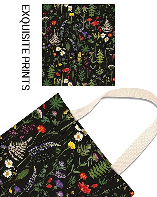 ANKVRP Car Trash Can, Durable Hanging Car Trash Garbage Bag, Cute Automotive Garbage Cans Organizer, Cute Boho Black Flowers