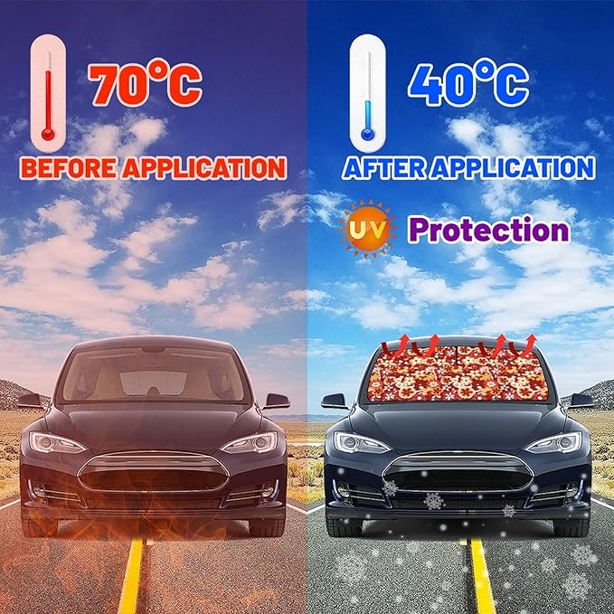 DOPINDU 60s 70s Flowers Car Windshield Sun Shade Umbrella Bendable Handle Foldable Funny Sunshade for Car Windshield Block UV Rays Keep Vehicle Cool for Most Sedans SUV Trucks Cars 57"x30"