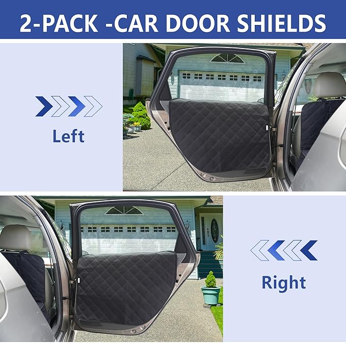 ALLANSING Dog Car Door Protector – Anti-Scratch/Stain-Resistant, Window-Roll-Compatible, No Tint Damage, 2-Pack, Secure Fit for Car/SUV/Truck