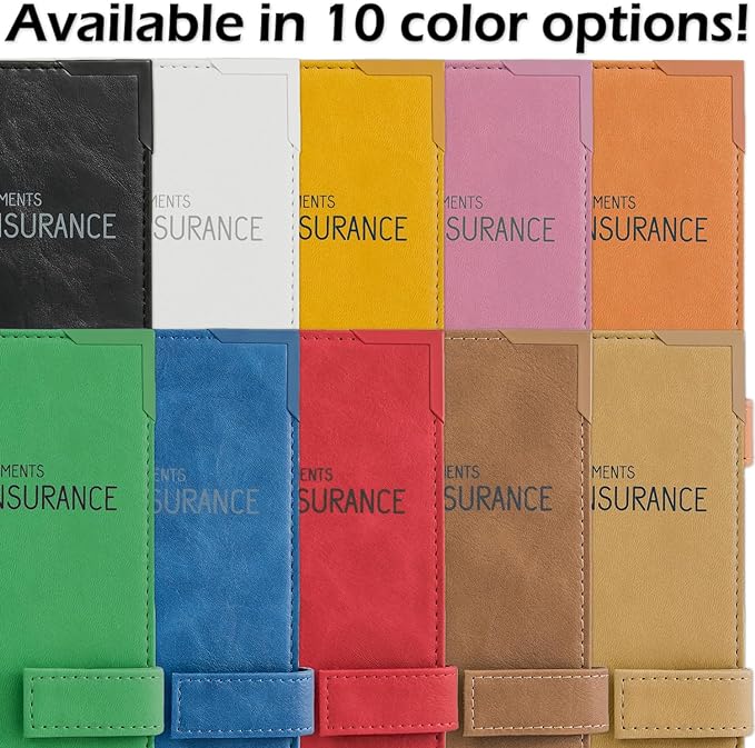 Auto Insurance and Registration Card Holder - Vehicle Glove Box Document Organizer - Car Essential Paperwork Holder for DMV, AAA, Contact Information Cards - Premium PU Leather Wallet Case - Yellow