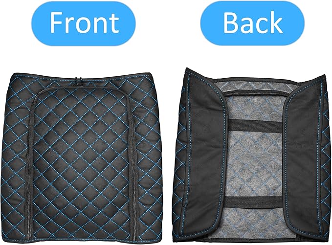 SENSHINE Center Console Armrest Cover for Toyota Tundra 2022-2026/Sequoia 2023-2026 Armrest Seat Stroage Box Cushion Lid Protector Pad with Zipper Leather Interior Accessories, Blue Stitches
