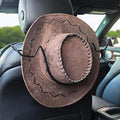 Cowboy Hat Holder Rack for Truck Car SUV Hard Hats Stand Western Accessories for Men Women Travel Automotive Seat Back Storage Organizer Hardhat Hanger with Hooks Gifts for Most Hats