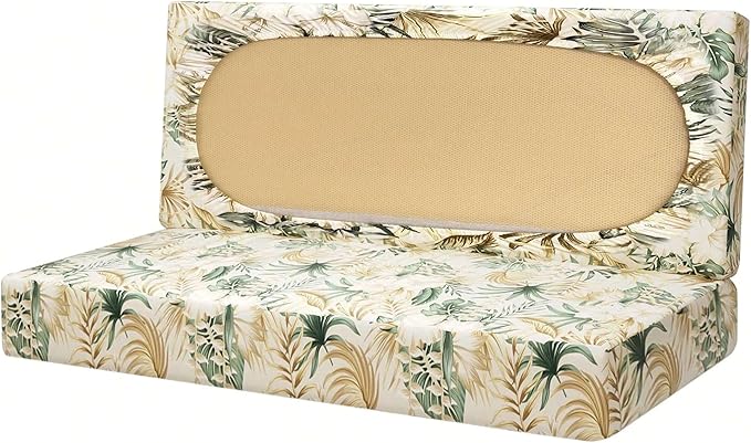 Stretch Rv Dinette Cushion Covers,2 Seat Rv Seat Covers with 1 Backrest & 1 Bench Covers,RV Cushion Couch Covers Dinette Both Seats for RV Camper (Plant 3, 2 Backrest & 2 Bench Covers)