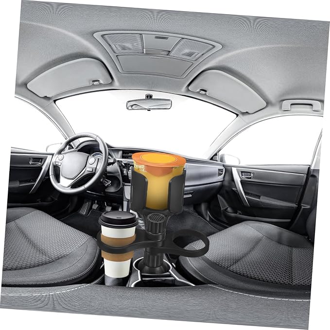VOSAREA Car Cup Holder Expander with Storage Box and Tray Portable Drink Holder for Various Car Models Non Slip Design for Dining Entertainment and Storage Convenience