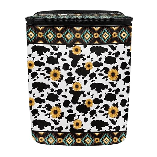 Tribal Aztec Cow Print Car Trash Bin Interior Accessories Portable Leak Proof Vehicle Garbage Cans Bag for Back Seat Washable Mini Car Trash Cans