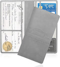 Car Registration and Insurance Holder,PU Leather Car Glove Box Organizer Car Document Holder for ID,Driver's License,Universal Car Organizer Car Accessories for Women/Men(Gray)