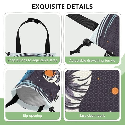 ALAZA Hanging Car Trash Bags Garbage Bag Trash Can for Back Seat Small Astronaut Cartoon 4 Washable Storage Bag Retractable 2 Pack