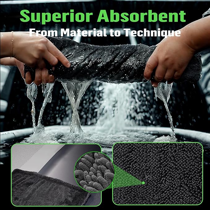 Deedlite Shiny Bath Wipes Shower Cleaning Cloths, Premium Car Drying Towel | Ultra Absorbent Twisted-Loop Design| Microfiber Towel for Car, Shower Cabin, Household