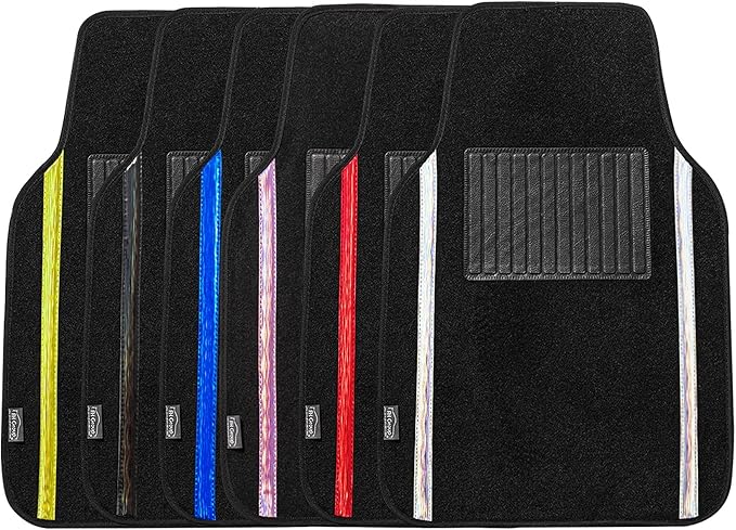 FH Group Universal Fit Car Floor Mats – All-Purpose Carpet Floor Mats & Protectors for Cars, SUVs & Trucks, Durable Automotive Carpet Mats, Blue & Black