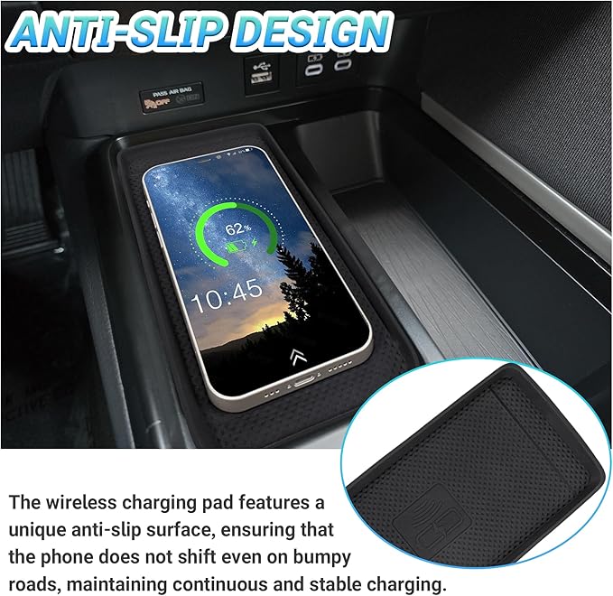 Sinminou Center Console Organizer Compatible with 2025-2026 Toyota Camry Accessories, Armrest Storage Box Glove Organizer Tray Secondary Insert Charging Zone Anti-Slip Mat with Sunglasses
