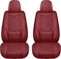 hoozoom Front Seat Covers for Cars Breathable Leather Seat Covers Waterproof Seat Protectors Universal Fit for Most Automotive Cars SUV Trucks Van (Red, Front Pair)