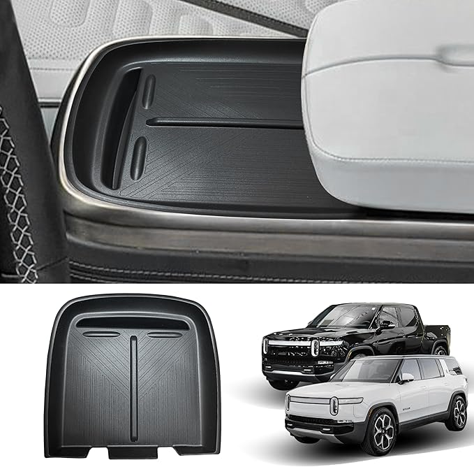 Center Console Wireless Charging Mat for Rivian R1T R1S 2025 2024 2023 2022 Accessories Silicone Non-Slip Charging Protective Pad Phone Charge Area Liner Waterproof Easy Clean Black