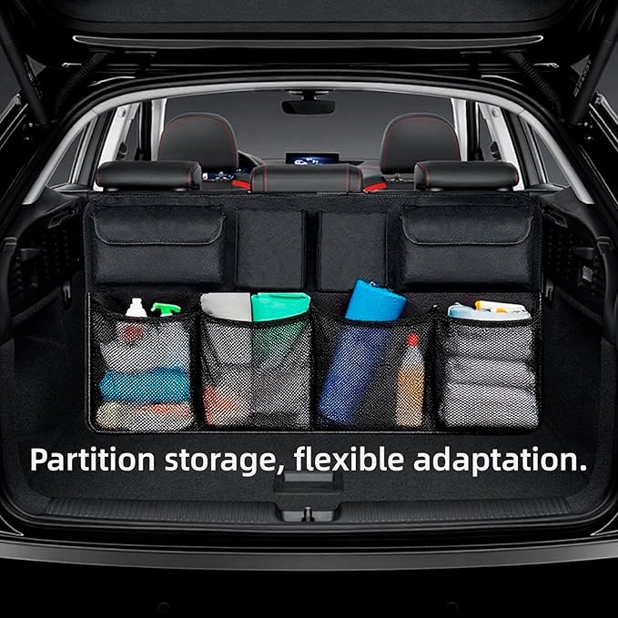 Car Hanging Trunk Organizer, Large Capacity Backseat Hanging 8 Piece Large Capacity Organizer Avoid Cluttered Stacking Car Accessories, Universal for SUV, Truck, RV