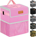 ELONGRIVER Car Trash Can Bin for Back Seat Leak Proof, Cute Car Trash Bag Hanging, Vehicle Trash Can for SUV Truck Van, Automotive Garbage Cans Front Seat Pink