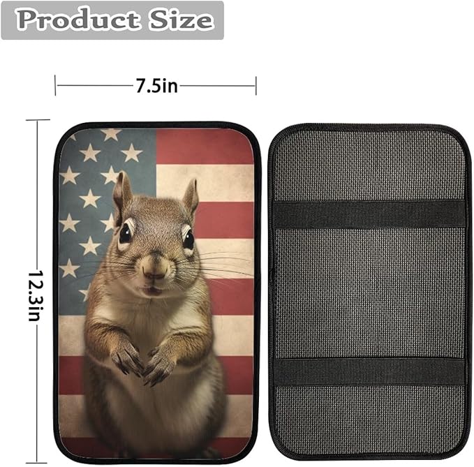 Car Center Console Pad, Universal Waterproof Car Armrest Seat Box Cover, Car Interior Accessories for Most Vehicle SUV Truck Vintage American Flag Mice Car Armrest Pad