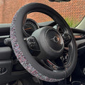 PINCTROT Chenille Leather Steering Wheel Cover, Soft Mottled Colors, Sweat-Proof, Non-Slip Grip, All-Season Comfort, Universal 14.5-15 Inch(Mottled Purple)