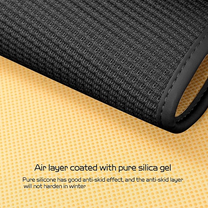 Car Seat Cover Ultra-Thin Ice Silk Woven Fabric, 3D Elastic Fiber Structure with Silicone Non-Slip Base Fabric, All-Season Front Seat Covers for Cars and SUVs (black1)