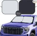 kinder Fluff Windshield Sunshade| Reflective Patented Car Sun Protection - Certified 99% UVR Block - Cool Interior |Foldable 2-Piece Sun Cover | Automotive Accessories for Summer Heat | X-Large Size