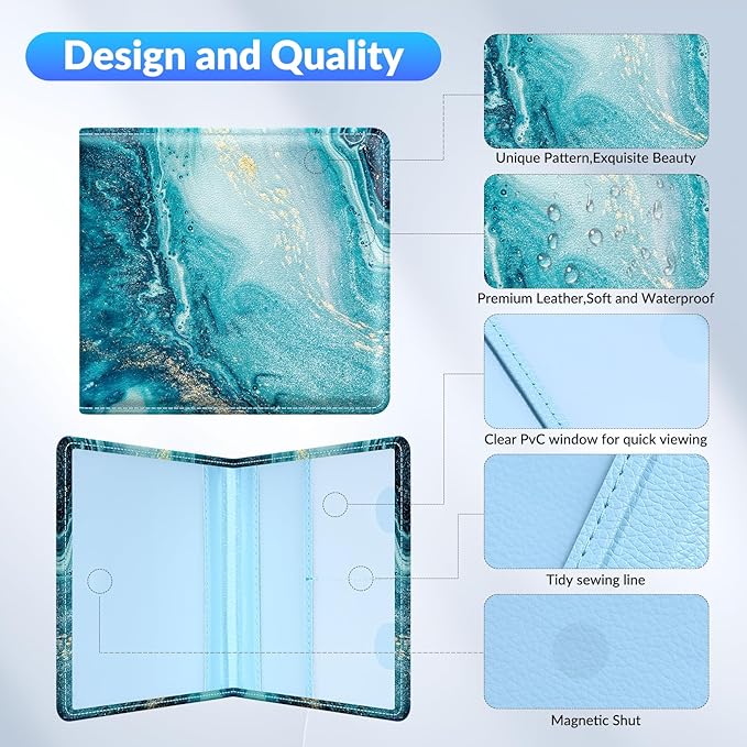 Pisypox Car Registration and Insurance Card Holder，Vehicle Glove Box Car Organizer，Accessories Case for Storing Driving Licences, Cards, Documents