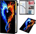 RAUEDWDJS Car Registration and Insurance Holder,Leather Vehicle Glove Box Organizer Wallet Case for Driver's License,ID Key Information Cards-Luminous Love