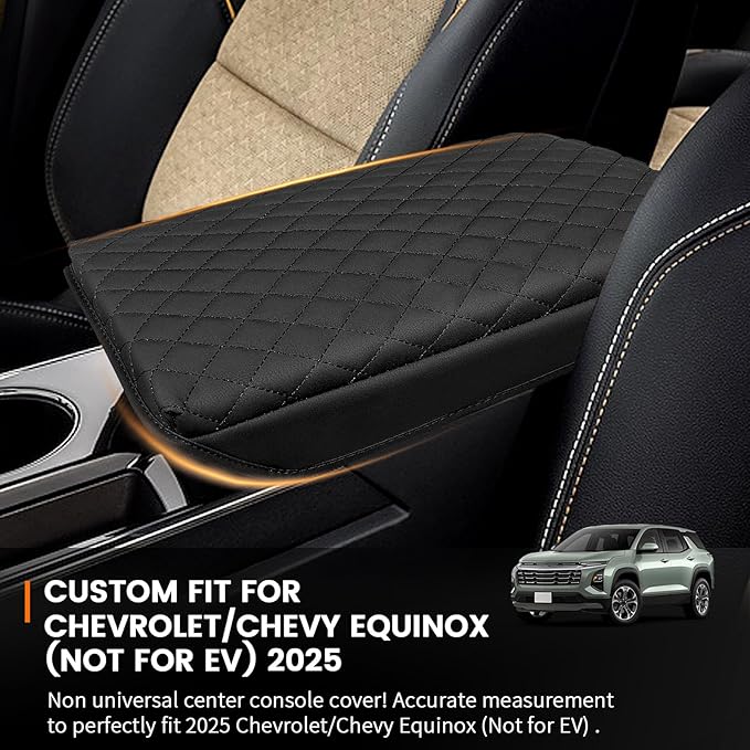 Car Center Console Cover Armrest Cover for 2025 2026 Chevy Equinox (Not for EV), Armrest Cover Center Console Pad Interior Accessories Car Armrest Seat Box Cover Protector