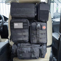 Universal Tactical Car Seat Back Organizer Bag Tactical Molle Vehicle Organizers Panel Gear Accessories with 5 Different Size Molle Pouches for Car Truck Ford Jeep Vehicle (A style-Black)