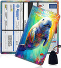 Car Document Holder with Magnetic Shut, Car Registration and Insurance Card Holder, Vehicle Glove Box Organizer Documents, Driver License, Auto Paperwork Organizer Wallet, Colorful Seal In The Seabed