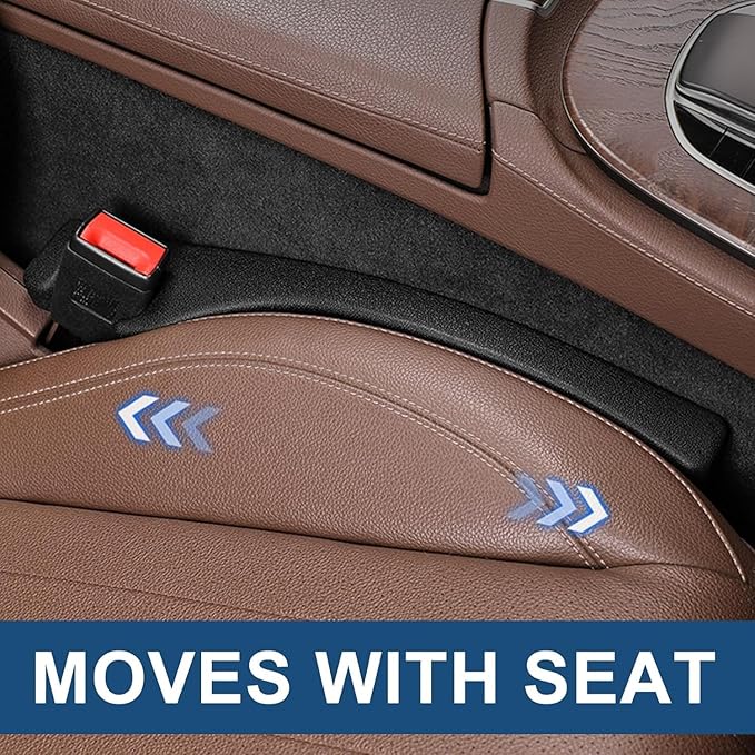 Asweir 2-Pack Car Seat Gap Filler – Universal PU Leather Car Seat Gap Cover, Designed to Fill Gaps Between Seats and Console. Car Seat Side Gap Filler Prevents Items from Falling