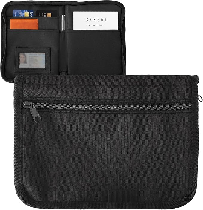 Car Registration and Insurance Holder, Vehicle Glove Box Organizer, Black Car Compartment Document Storage Bag, Automotive Interior Supplies for Essential Driver License and Various Cards
