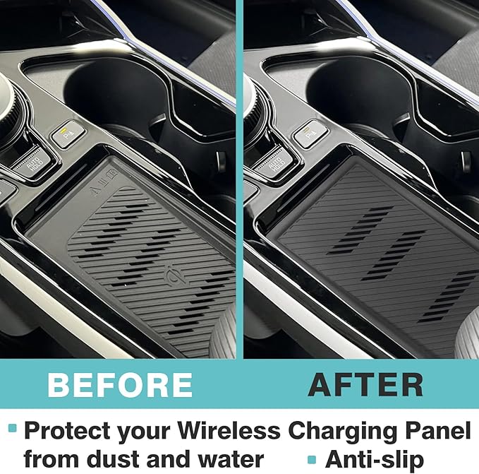 BestEvMod for EV6 Center Console Phone Charge Area Silicone Mat Non Slip Silicone Pad Interior Accessories Compatible with 2022 2023 2024 Kia EV6