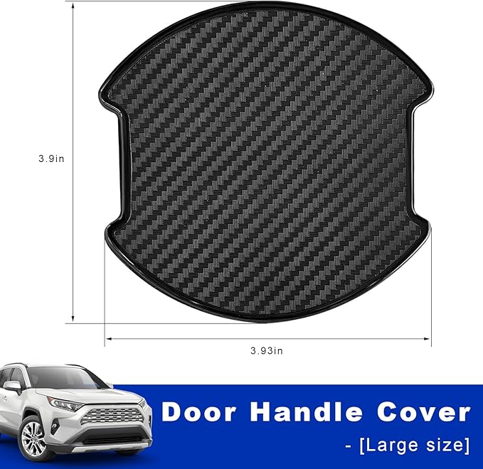 4 PCS Car Door Handle Bowl Stickers, Anti-Scratch Carbon Fiber Auto Handle Cup Protector Paint Guard, Waterproof Door Bowl Sticker Non-Marking Protective Film for Car SUV Truck (Large)