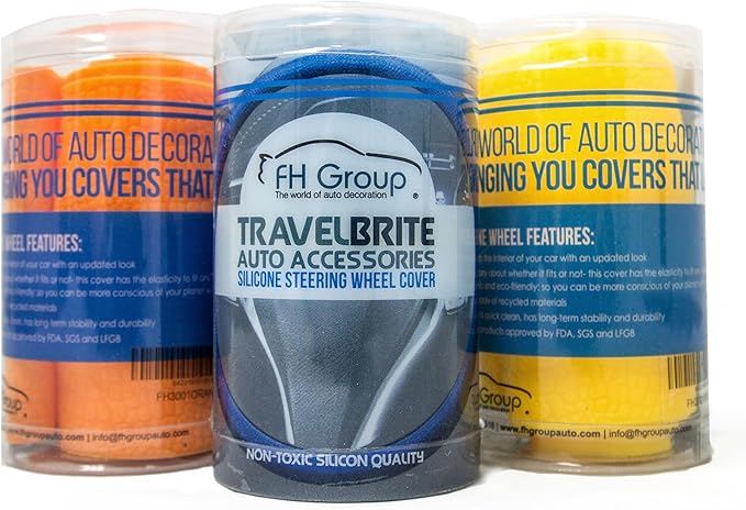 FH Group Universal Fit Silicone Snake Pattern with Massaging Grip Steering Wheel Cover fits most Cars, SUVs, Trucks, and Vans Purple
