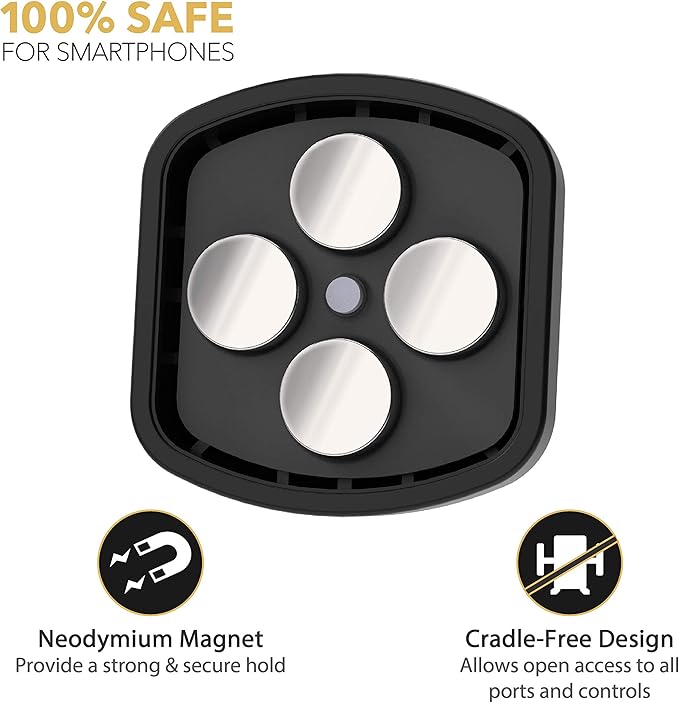 Scosche MM2VP2SR-SP MagicMount Pro FreeFlow Magnetic Car Phone Holder - Strong Magnet Mount for iPhone and Android - Secure Magnetic Cell Phone Air Vent Mount - Universal 360° Mobile Cellphone Holder