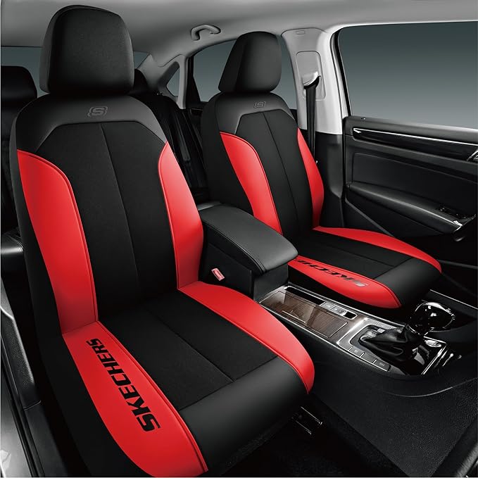 Skechers Car Seat Covers,GOGA Mat Oxford Cloth Seat Covers,Waterproof Car Seat Covers Front Seats,Automotive Universal Fit Seat Cover for Most Cars, Suvs, Trucks,Red