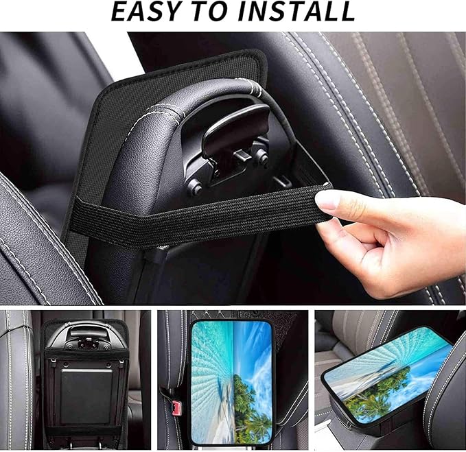 DORKEIXIA Beach Tropical Palm Tree Waves Travel Island Auto Center Console Armrest Pad Universal Car Center Console Cover Seat Box Cover for Sedan, Van, SUV, Truck Car Accessorie