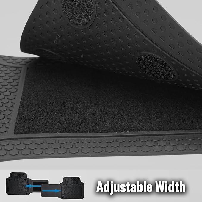 Dickies 3-Piece Black Adjustable-Runner Truck Floor Mats, Heavy-Duty Mats for Trucks — Black