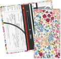 ADUQLZUX Leather Car Registration and Insurance Card Holder, Cute Car Accessories Vehicle Glove Box Car Organizer for Documents, Cards, License Colorful Cute Flowers