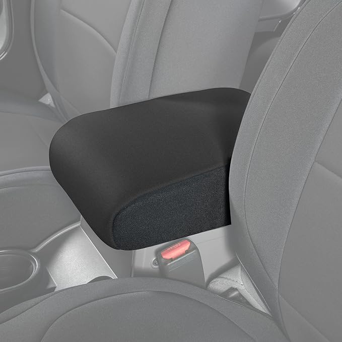 Diver Down Neoprene Center Console Cover - Fits Jeep 2007-2018 JK JKU Wrangler - Cushioned Armrest Cover - Doesn't Burn Your Elbow - Tight Custom Fit - Comfortable Foam Armrest Pad (07-10 Black)