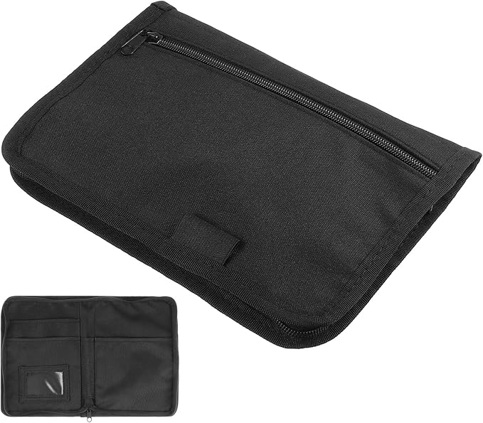 Car Document Organizer Oxford Fabric Multi-pocket Car Bag Organizer with Glove Box Storage for Registration and Insurance Holder, Portable Vehicle Document Holder for Men