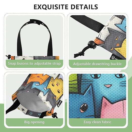 ALAZA Hanging Car Trash Bags Garbage Bag Trash Can for Back Seat Small Colorful Cat Vintage Washable Storage Bag Retractable 2 Pack