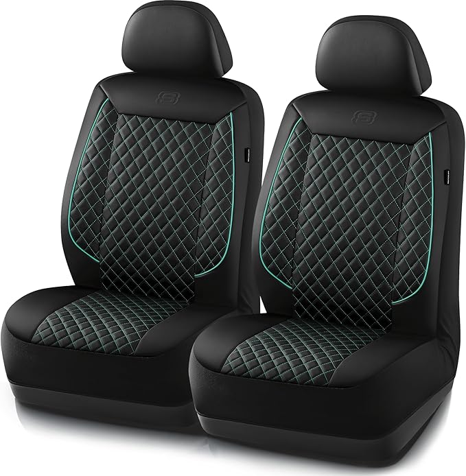 Skechers Car Seat Covers,Piping Luxury Faux Seat Covers,Waterproof Anti Slip Car Seat Protector Front Seats,Car Accessories Airbag Universal Fit for Most Cars,Vans,Trucks,SUV,Mint