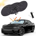 EcoNour Umbrella Windshield Sunshade for Car | Bendable Sun Visor for UV & Interior Protection | Foldable Front Window Sunshade Suitable for Sedan and SUV | Sun Blocker for Car | X-Large (57" x32")