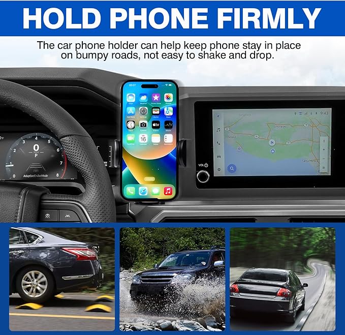 Autorder Car Phone Holder for 2024-2025 2026 Toyota Tacoma Accessories 8-Inch Cell Phone Mount with Dash Organizer Hands-Free 360 Degree Rotation(Not fit 14" Screen)